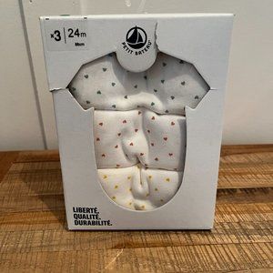 BNIB - Petit Bateau Short-sleeved bodysuits x 3 (24m)